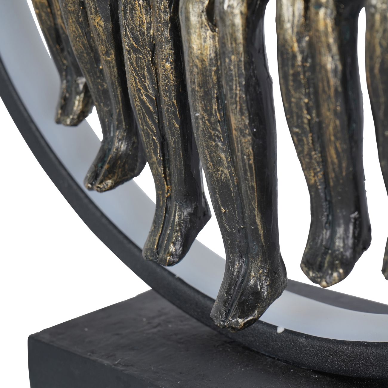 Antique Bronze Family Generations Sculpture with LED Ring Light